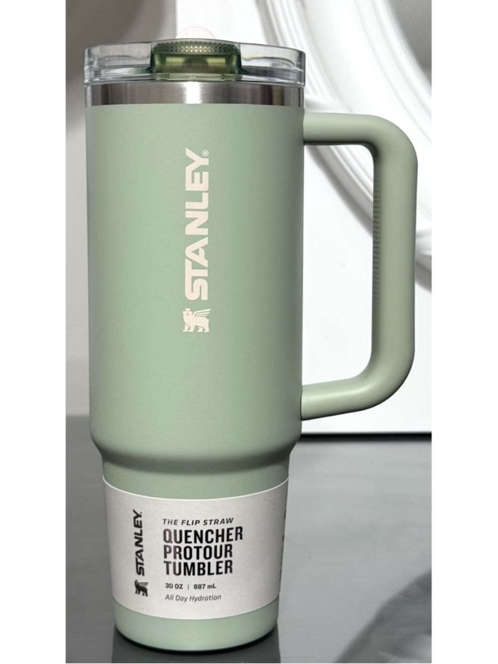 STANLEY QUENCHER PROTOUR FLIP STRAW TUMBLER, 30OZ- LICHEN GREEN - Picture 3 of 6